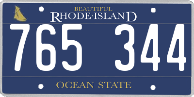 RI license plate 765344