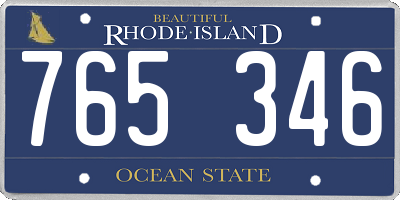 RI license plate 765346