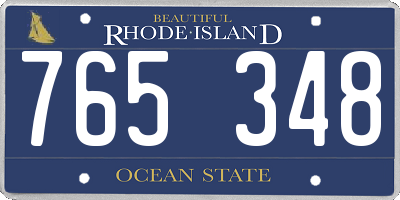 RI license plate 765348