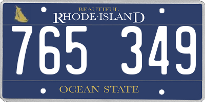 RI license plate 765349