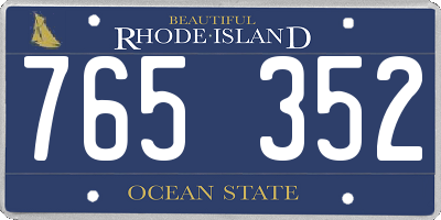 RI license plate 765352