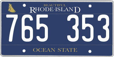 RI license plate 765353