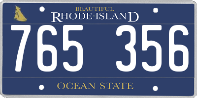 RI license plate 765356
