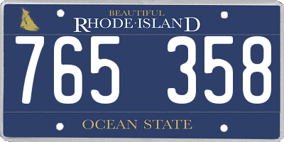 RI license plate 765358