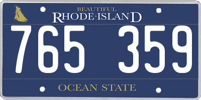 RI license plate 765359