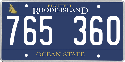 RI license plate 765360