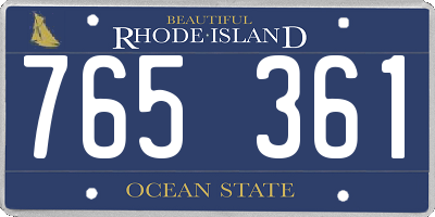 RI license plate 765361