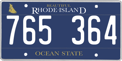 RI license plate 765364