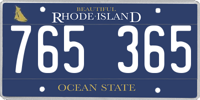 RI license plate 765365