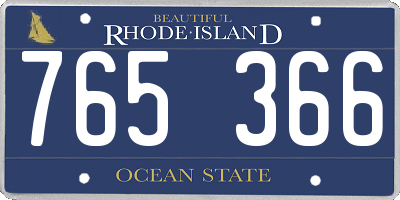 RI license plate 765366