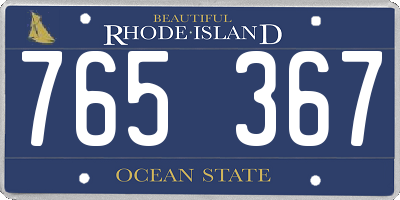 RI license plate 765367