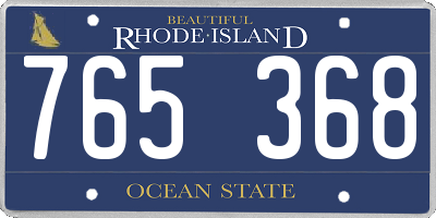 RI license plate 765368