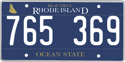 RI license plate 765369