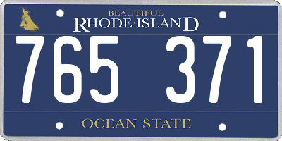 RI license plate 765371