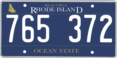 RI license plate 765372