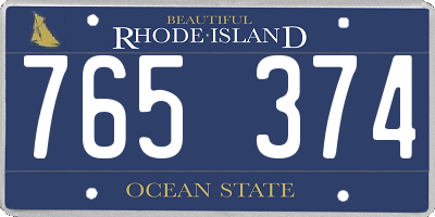 RI license plate 765374