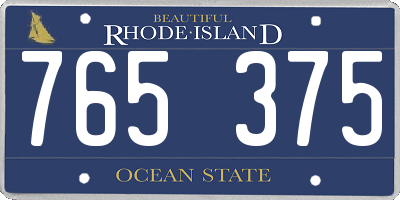 RI license plate 765375