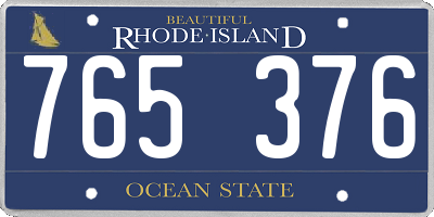 RI license plate 765376