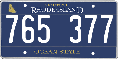 RI license plate 765377