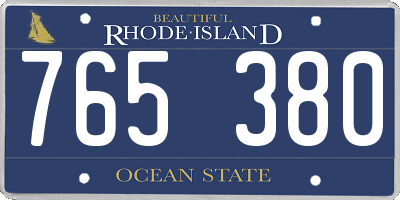 RI license plate 765380