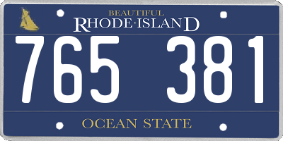 RI license plate 765381