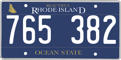 RI license plate 765382