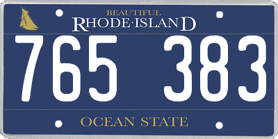 RI license plate 765383