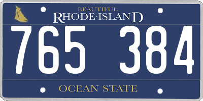 RI license plate 765384