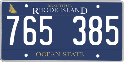 RI license plate 765385