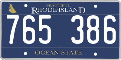 RI license plate 765386