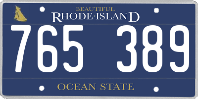 RI license plate 765389