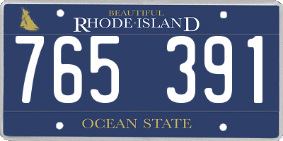 RI license plate 765391