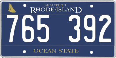 RI license plate 765392