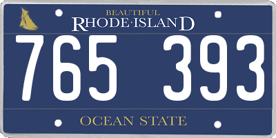 RI license plate 765393