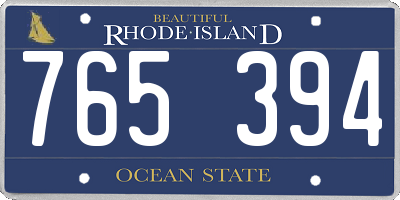 RI license plate 765394
