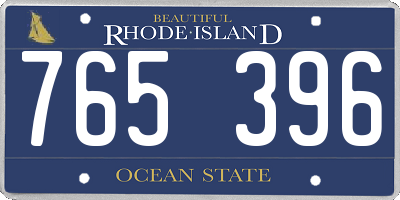 RI license plate 765396