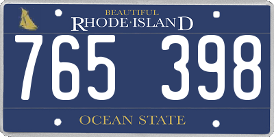 RI license plate 765398