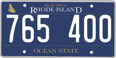 RI license plate 765400