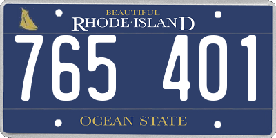 RI license plate 765401