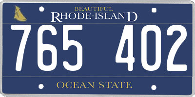 RI license plate 765402