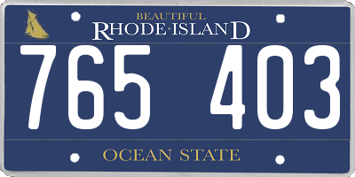 RI license plate 765403