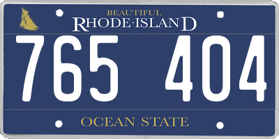 RI license plate 765404