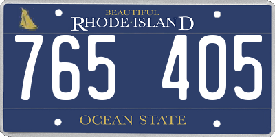 RI license plate 765405