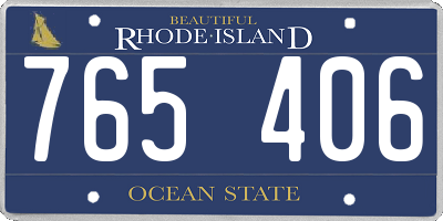 RI license plate 765406