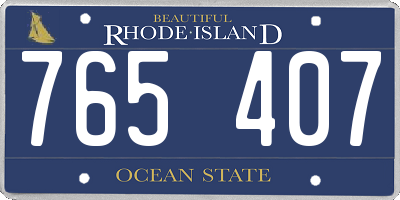 RI license plate 765407