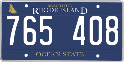 RI license plate 765408