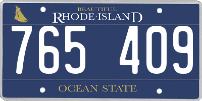 RI license plate 765409