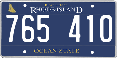 RI license plate 765410