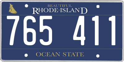 RI license plate 765411