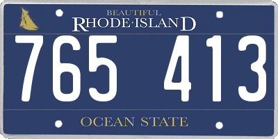 RI license plate 765413